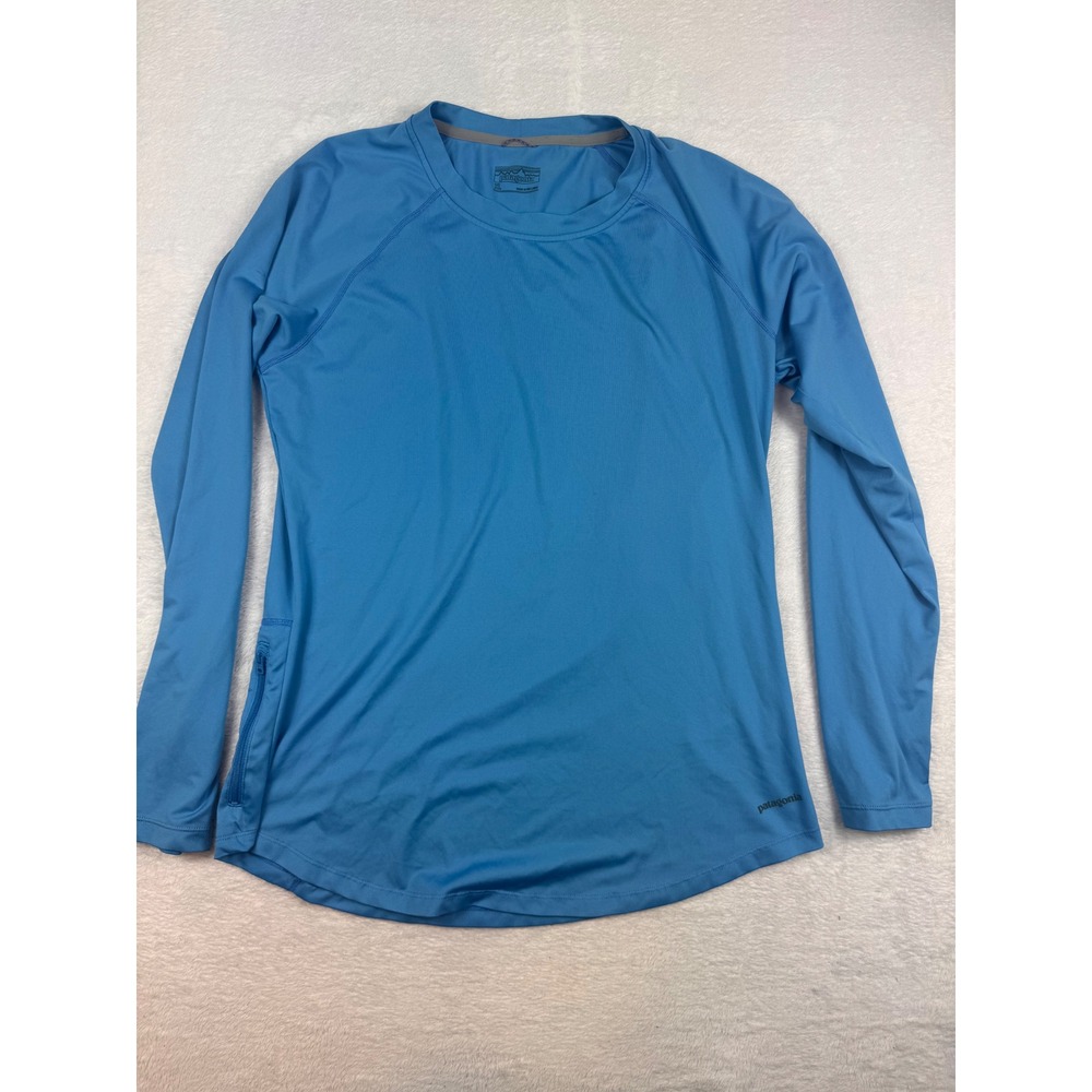 Patagonia Capilene Cool Daily Long Sleeve Shirt Blue Mens XL Zipper Pocket